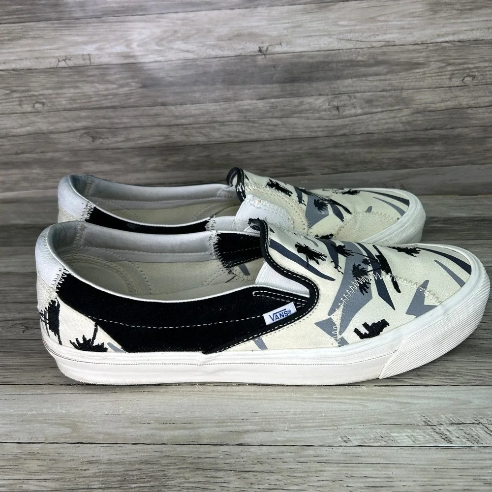 Vans Classic Slip-On LX  Bricolage Palm Tree Sneaker Lo Canvas Shoe Mens 13